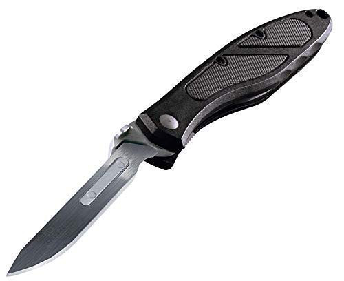Havalon Piranta-Edge with Blaze Black Handle with 12 Additional Crazy Sharp Blades (Piranta Z - Black)