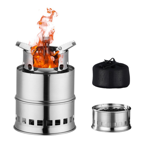Docybuty backpacking stove camp stove Mini Portable Wood Burning Stove Mini Fire Pit for Table Camping Stove Foldable Stainless Steel Outdoor Camping Hiking Backpacking Picnic BBQ