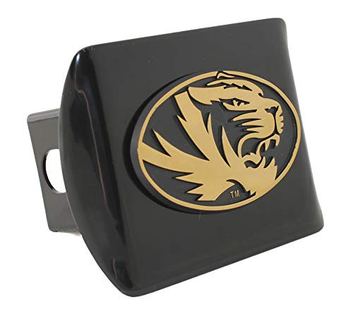 AMG Auto Emblems University of Missouri Tigers Metal Emblem on Black Metal Hitch Cover AMG Auto Emblems University of Missouri Tigers Metal Emblem on Black Metal Hitch Cover
