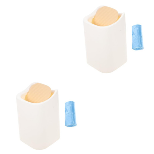 MAGICLULU 2pcs Desktop Trash Can Mini Waste Bin Car Trashcan Tiny Garbage Bin Trashcan for Car Desk Trash Can Mini Garbage Can Car Trash Can Small Trash Can Plastic White Nordic Office