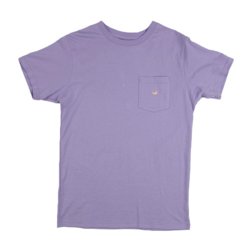 Southern Marsh Embroidered Tee, Lilac with Peach, Medium