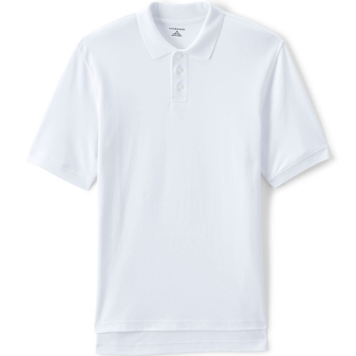 Lands' End Uniform Kids Short Sleeve Interlock Polo White Mens Regular Medium