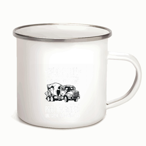 Concrete Mixer Truck Gift For Construction Workers Painters and DIYers 12oz Enamel Silver Mug