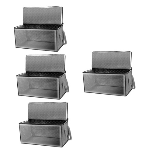 Abaodam 4pcs Box Quilt Storage Bag Clothes Storage Bags Comforter Storage Bag Clothing Organizer Bins Toy Storage Basket Zip Bedding Closet Organization Non-woven Fabric Wardrobe Trash Bag