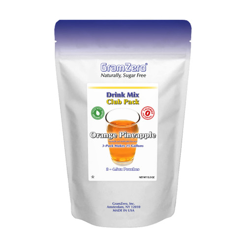 GramZero Orange Pineapple Zero Calorie Sugar Free Drink Mix, Great For Nutrition Club Loaded Tea, Stevia Sweetened GramZero Orange Pineapple Zero Calorie Sugar Free Drink Mix, Great For Nutrition Club Loaded Tea, Stevia Sweetened
