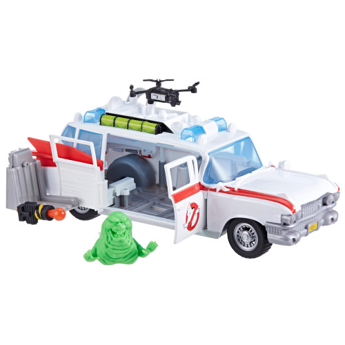 Ghostbusters Track & Trap Ecto-1 Toy Vehicle with Fright Features Ecto-Stretch Tech Slimer Accessory, Compatible with 5-Inch Toys, 4+