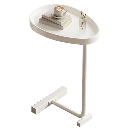 Biitfuu C Shaped Side Table, Elegant Appearance, Sturdy Frame, Widely Applicable for Living Room, Bedroom, Bathroom, Balcony (White)
