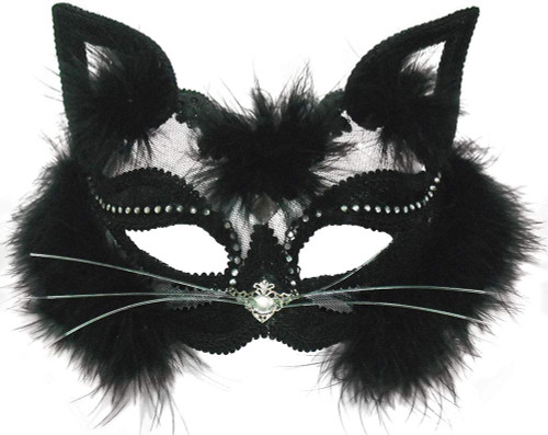 Bristol Novelty Transparent Cat Eye Mask on Headband, One Size, Black