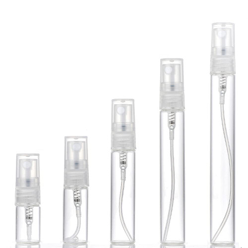 50Pcs 3ml 5ml 7ml 10ml Portable Mini Refillable Clear Glass Empty Sample Perfume Bottles Cosmetic Atomizers Spray Bottle Container for Travel Party Must Makeup Tools (7ML)