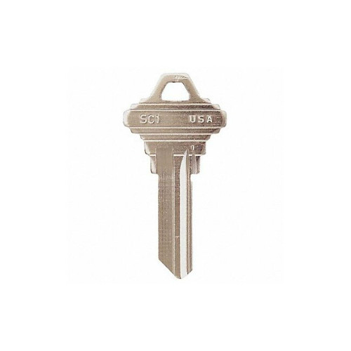Kaba Ilco Key Blank, Commercial/Residential, Solid Brass, 1145, PK 50 SC1-NP - 1 Each