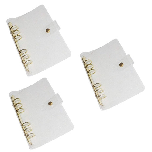 Ciieeo 3pcs Clear Binder Ring Binder Cover Binder Covers Clear 6-Hole Loose Leaf Cover Binder Pockets Clear a5 Binder Shell Clear Journal Protector Shell Travel Major Office Supplies PVC