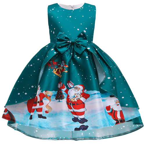 Girls Christmas Bowknot Dress Sleeveless Pageant Dresses for Girls Tutu Evening Prom Party Princess Gown Dress 2-9 Years Green Girls Christmas Bowknot Dress Sleeveless Pageant Dresses for Girls Tutu Evening Prom Party Princess Gown Dress 2-9 Years Green