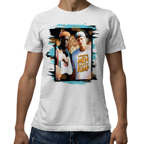 Isaac Morris Limited White Men Can't Jump Mens and Womens T-Shirt (White, Large)