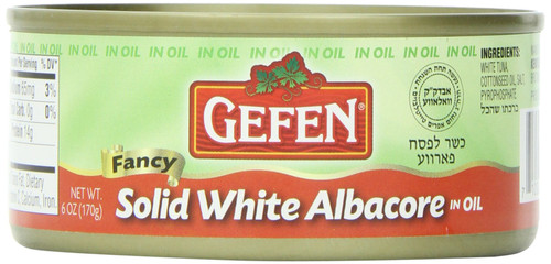 Gefen Tuna Solid White in Oil Passover, 6-ounces (Pack of 8)