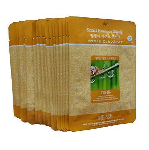 MJ Snail Essence Face Skin Mask Pack Elastic,Moisturized,Clean,Relaxed 30Pcs (Snail) by MJ CARE