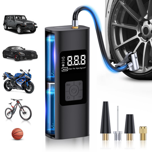 Tire Inflator Portable Air Compressor- New Upgrade 21000mAh Portable Air Pump-150PSI Cordless Smart Tire Pump -Accurate Pressure LCD Display, 3X Fast Inflation for Cars,Bikes,Motorcycle,Tires,Balls Tire Inflator Portable Air Compressor- New Upgrade 21000mAh Portable Air Pump-150PSI Cordless Smart Tire Pump -Accurate Pressure LCD Display, 3X Fast Inflation for Cars,Bikes,Motorcycle,Tires,Balls