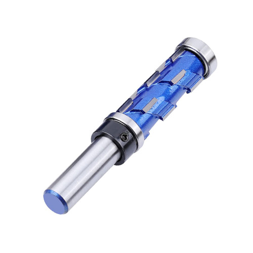 Flush Trim Router Bit 12.7mm Shank Steel Double Bearing Straight Milling Cutter Woodworking Tools Flush Trim Router Bit Set Inch Shank Double Bearing Aluminum Cutting Top