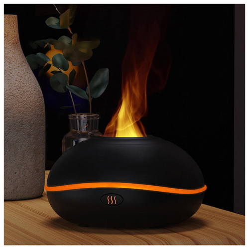 Flame Humidifier 7 Flame Colors Changing Noiseless, 200ml Fire Oil Diffuser with Waterless Auto Shut-Off for Home,Office,Yoga,Black