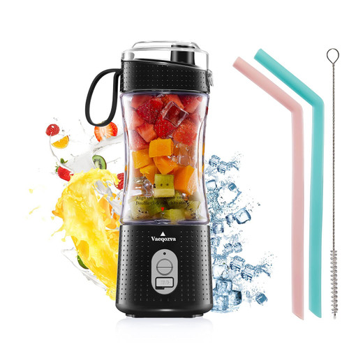 Vaeqozva Portable Blender USB Rechargeable Personal Mixer Fruit 12.8 Oz Mini Blender for Smoothie, Fruit Juice, Protein Shake, Milk Shakes Vaeqozva Portable Blender USB Rechargeable Personal Mixer Fruit 12.8 Oz Mini Blender for Smoothie, Fruit Juice, Protein Shake, Milk Shakes