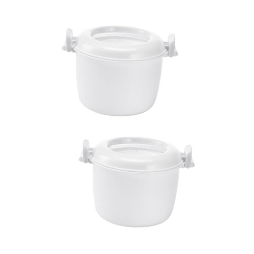 2pcs Microwave Cooker Microwave Rice Cooker White Micro-wave Oven F re-usable