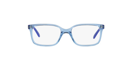 Vogue Eyewear Kids' VY2014 Rectangular Prescription Eyewear Frames, Transparent Blue/Demo Lens, 47 mm Vogue Eyewear Kids' VY2014 Rectangular Prescription Eyewear Frames, Transparent Blue/Demo Lens, 47 mm
