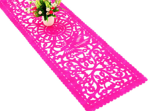 Mexican Fiesta Table Runner, 18x72 Inches, Fiesta Decorations, Cinco de Mayo, Mexican Weddings, Papel Picado, Pink Table Runner, FTR9