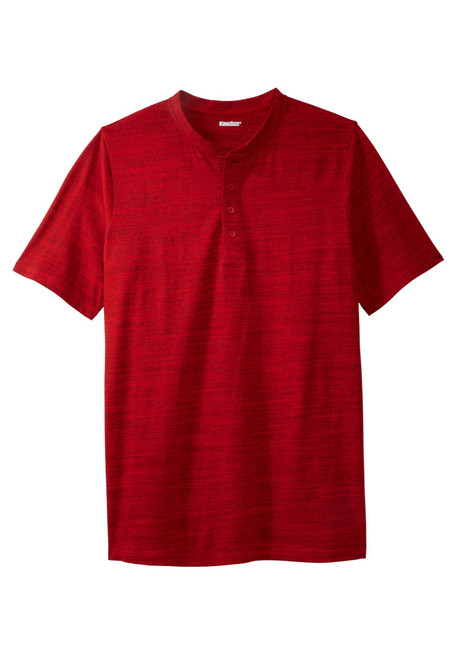 KingSize Men's Big & Tall Shrink-Less Lightweight Henley T-Shirt - Tall - 5XL, Red