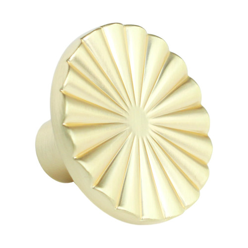 HANIHUA 12 Pack Gold Cabinet Knobs Dresser Knobs, Brushed Brass Drawer Knobs Vintage Gold Knobs for Cabinets, Solid Zinc Alloy Kitchen Cabinet Hardware (Diameter 1.47'')
