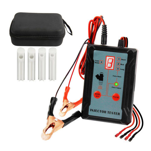 Fuel Injector Tester, Fuel Injector Cleaner & 4 Adapter 8 Pulse Modes DIY Cleaning Tools Kit 12V Fuel System Diagnostic Injector Tester