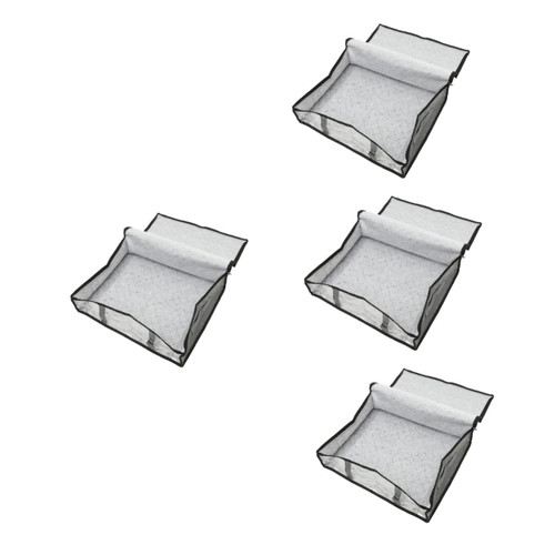 Holibanna 4pcs Under Bed Storage Box Foldable Storage Bin Under Clothes Storage Case Clothes Storage Bag Wardrobe Storage Quilt Bag Quilt Clothing Organizer Non-woven Fabric Blanket Locker