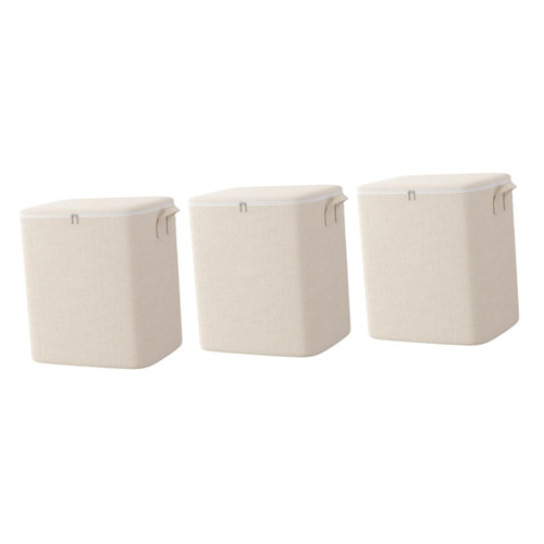 Homoyoyo 3pcs Storage Bag Comforter Large Bags for Moving Storage Closet Quilt Clothes Bag Large Zipper Bag Wardrobe Storage Quilt Bag Cotton Linen Big Bag High Capacity