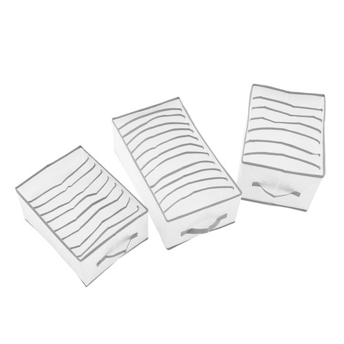 Didiseaon 3Pcs clothes storage box folding wardrobe collapsible container foldable storage bin dress drawer wardrobe underwear organizer wardrobe organiser Household Clothes Container tie pp