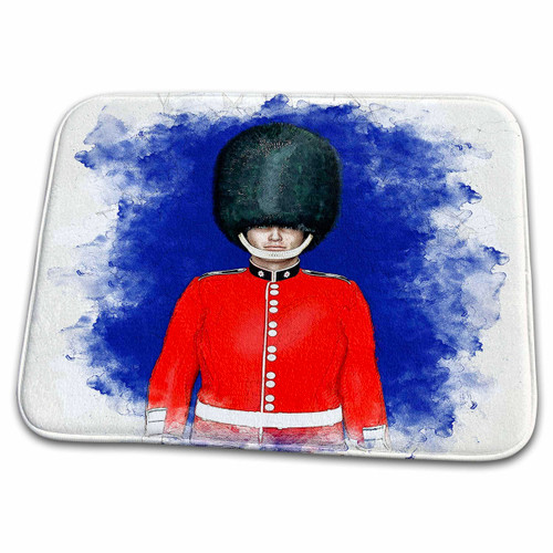 3dRose A London guard upper body portrait in mixed media style - Dish Drying Mats (ddm-376331-1)