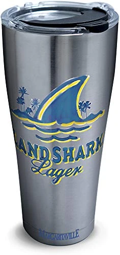 Tervis 1319204 Margaritaville - Landshark Logo Stainless Steel Insulated Tumbler with Lid, 30 oz, Silver