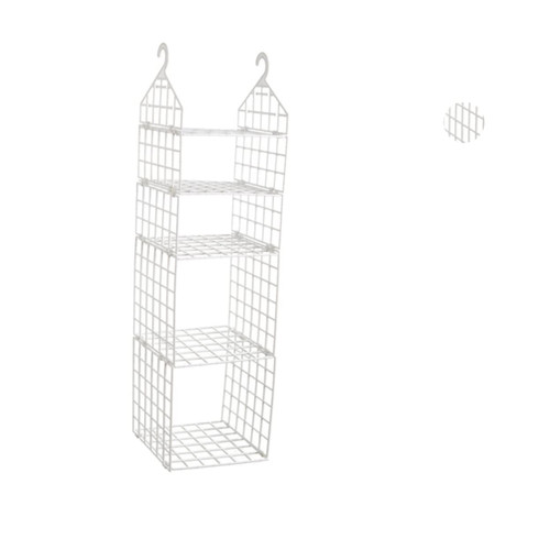 ABOOFAN Folding Wardrobe Hanging Closet Shelves Hanging Closet Storage Hanging Closet Organizer Closet Hangers Space Saver Collapsible Hangers for Clothes Locker Shelf Foldable White Food