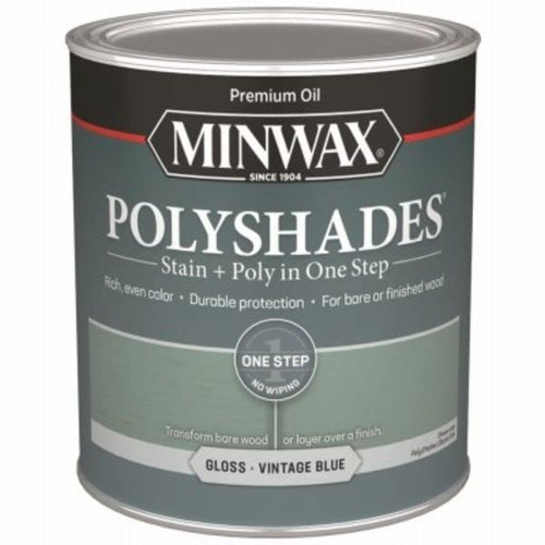 Minwax Polyshades Semi-Transparent Gloss Vintage Blue Stain/Polyurethane Finish 1 qt