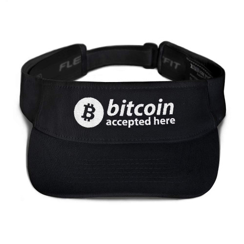 Hogue WS LLC Bitcoin Accepted Here Hat (Embroidered Visor) BTC HODL Crypto Invest Black