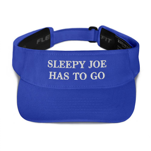 Sleep Joe Has to Go Hat (Embroidered Visor) Royal