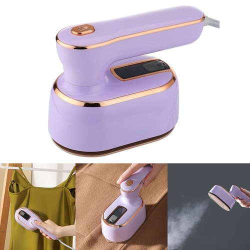 AWESQCQ Micro Steam Iron for Clothes, Portable Handheld Travel Garment Steamers with Dry & Wet Ironing, 1000W 20S Fast Heat Up Steaming, Rotating Foldable Mini Garment Steamer Machine (1PCS, Purple)