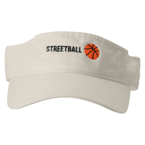 Streetball Embroidered Pro Style Cotton Twill Washed Visor - Stone OSFM