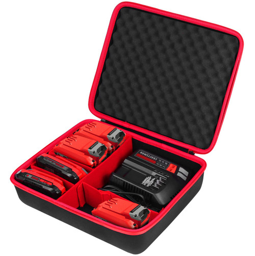 Khanka Hard Battery Storage Box Holder, Carrying Case Replacement for Craftsman 12V/19.2V/20V Max Lithium Ion Battery and Charger - Holds V20 20V 2.0/3.0/4.0/5.0/6.0/6.5/9.0-Ah Battery,?Case Only?