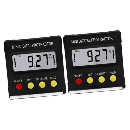 Angoily 2 Pcs Magnetic Angle Protractor Digital Protractor Angle Meter Digital Mini Electronic Inclinometer Electronic Digital Inclinometer Mini Construction Inclinometer Tool Miniature