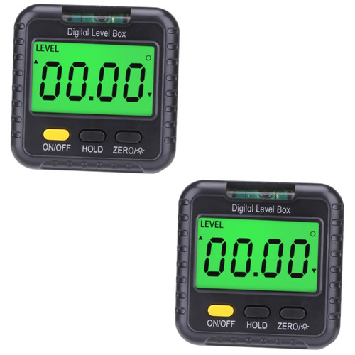 Uonlytech 2pcs Box Spirit Level Magnetic Angle Finder Electronic Level Magnetic Tool Inclinometer Angle Gauge Protractor Gauge E Tool Bevel Gauge Angle Slope Angle Measuring Tool Without