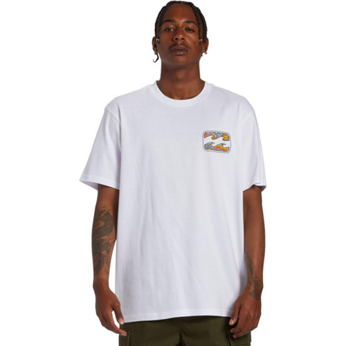 Billabong Men's Short Sleeve Graphic Tee, Crayon Wave White