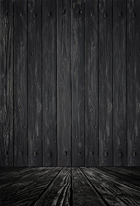 Yeele Wood Floor Backdrops 8x10ft /2.4 X 3M Light Black Wooden Board Adult Artistic Portrait Photoshoot Props Photography Background