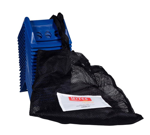 Mytee Products (20 Pieces Blue 4"x6" Flatbed Edge Protectors with Carrying Case - 4" Winch Ratchet Straps Corner Protectors for Flatbed Cargo Load