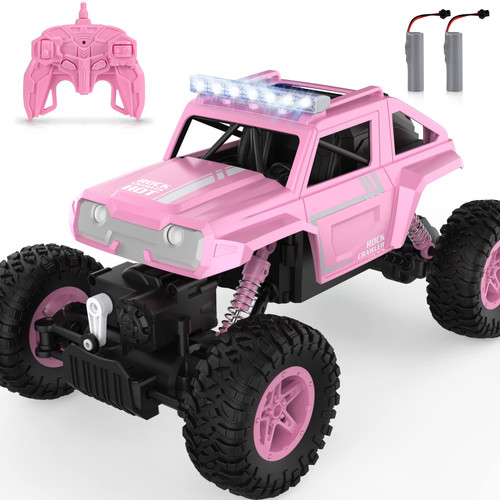 NQD 4WD Remote Control Truck - 1:14 Big Monster Stunt Car All Terrain Off-Road Hobby RC Truck 2.4Ghz with LED Headlight Rock Crawler Rechargeable Electric Toy for Boys & Girls Gifts?Pink? NQD 4WD Remote Control Truck - 1:14 Big Monster Stunt Car All Terrain Off-Road Hobby RC Truck 2.4Ghz with LED Headlight Rock Crawler Rechargeable Electric Toy for Boys & Girls Gifts?Pink?