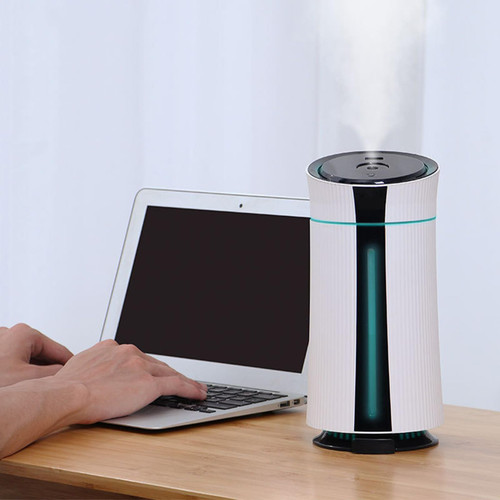 USB Desktop Humidifier with Ambient Light, Portable Cool Mist Humidifier USB Charging, Large Capacity Mist Humidifier Quiet Operation for Bedroom Office and Car