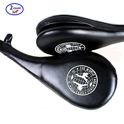 Durable Taekwondo Double Kick Pad Target Tae Kwon Do Karate Kickboxing TKD Kicking Pad Practice Kick Target Training (Black)
