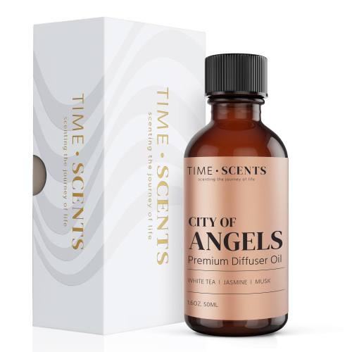 Essential Oil Blend Diffuser Oil: City of Angels Hotel Inspired Home Fragrance Oil for Diffuser, Aromatherapy Oils for Aroma Diffuser for Home with Jasmine, Musk & White Tea Essential Oils (1.6 oz)